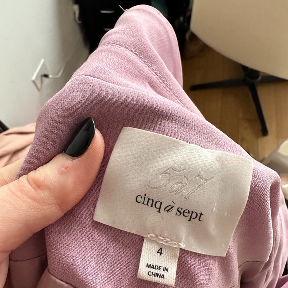 Cinq à Sept Cheyenne Crepe Blazer Jacket Staburst Rhinestone Embellishment Mauve - Picture 4 of 11